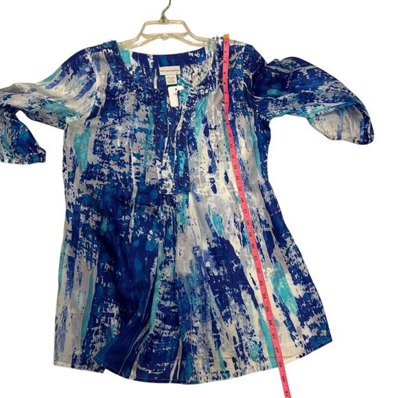 Soft Surroundings Pre loved like new 100% Silk print beaded Blouse very stylish. - Picture 9 of 9